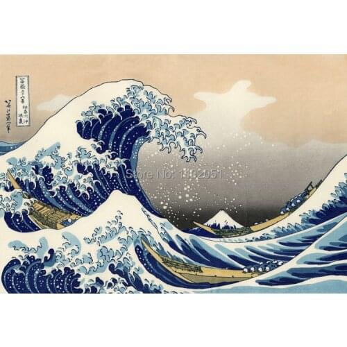 Seascape painting on canvas Imagich Top 100 prints Japanese art style The Great Wave at Kanagawa c.1829 by Katsushika Hokusai