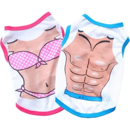 Bikini Printing Dog Shirt Summer Small Dog Clothes Chihuahua Tshirt Puppy Vest Terrier Pet Clothes Ropa Perro Pets Clothing