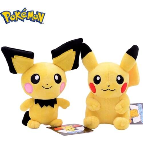 20CM Cute Pokemon Pikachu Plush Dolls Anime Kawaii Pokémon Pichu Short Stuffed Toys Cartoon Girl Children Birthday Gift