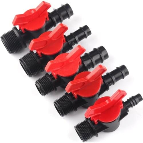 3pcs Mini Ball Valve 1/2" 3/4" Thread To 8/12 16 20 25mm Garden Hose Valves Micro Irrigation Pipe Water Switch Controller