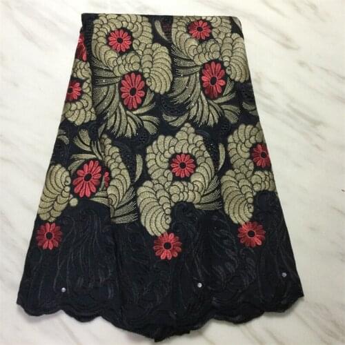 Newest Swiss Lace Fabric 2021 Black Embroidery African Lace Fabrics Dry Lace Swiss Voile Lace in Switzerland 5 Yards