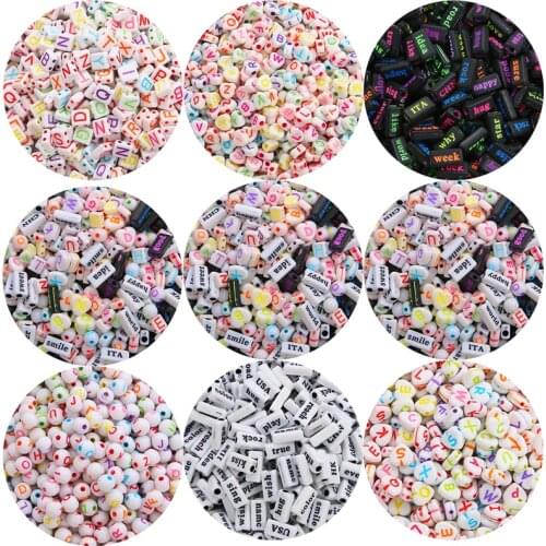 50-100Pcs Mix Size Plastic Acrylic Alphabet Letter Beads for Jewelry Making DIY Handmade Bracelet Necklace Craft Accessories