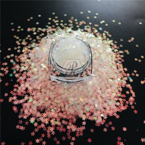 PrettyG 1 Box 2.5MM Star Shape Colorful Rainbow Glitter Sequins For Nail Art Decoration Makeup DIY Accessories-C21