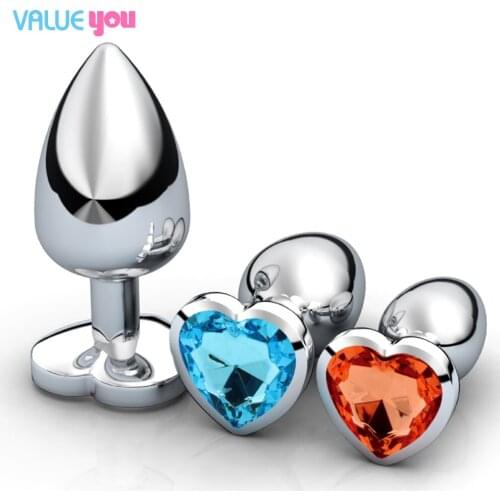 Heart-shaped metal butt plug gay toy plug wear-resistant stainless steel anal butt plug