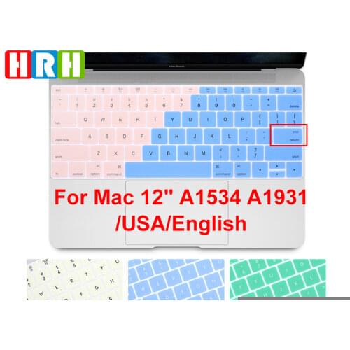 HRH Cream Silicone Keyboard Cover Silicone Skin For Mac Pro 13 A1708 (2016 Version, No Touch Bar) for Macbook 12 Inch A1534