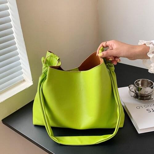 Brand Design Large Capacity Shoulder Bag Wome Luxury Trend Simple Handbag Female Fashion PU Leather Solid Color Crossbody Bag