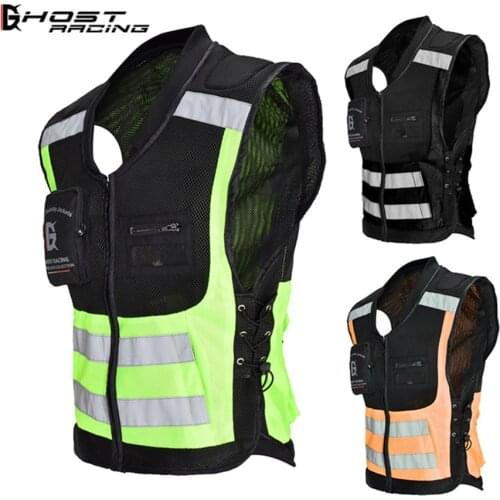 Motorcycle Reflective Vest Jacket Motocross Riding High Visibility Safety Vest Construction Traffic Cycling Bicycle Safety Cloth
