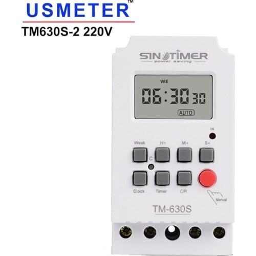 TM630S 230VAC 30A Heavy Load 1NO 7 Days Weekly Programmable Timer Digital 220V Electronic 1 Second Interval Timer Power Output