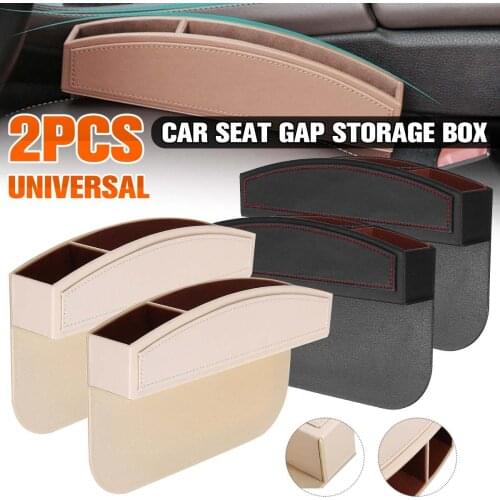 Universal Car Seat Side Pockets Leather Auto Seats Crevice Storage Box Mobile Phone Organizers Console Filler Side Pocket