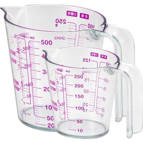 250/500ml High Quality Plastic Measuring Cup Clear Scale Show Transparent Mug Pour Spout Measuring Device