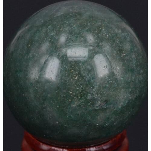 Green Quartz Crystal Sphere 40MM(1.6") Natural Gemstone Crystal Ball Hand Massager Healing Reiki Stone Craft Body Massage