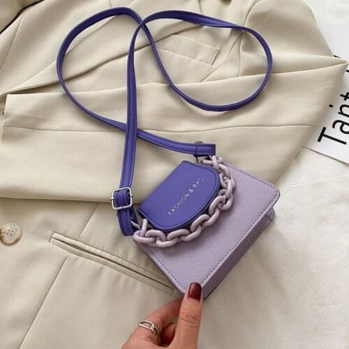 Women Ladies Crossbody PU Shoulder Bag Acrylic Chain Tote Purse Handbag Messenger Satchel