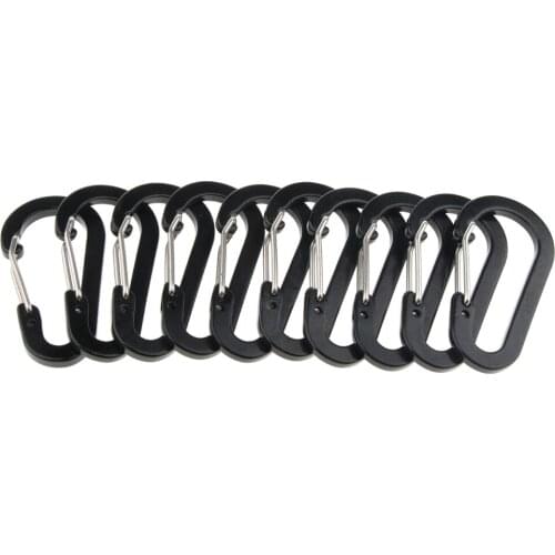 10Pcs Aluminium Carabiners Clip Snap Keychain Clip Spring Key Chain Clip Hook Buckle for Camping Hiking Dog Leash Harness