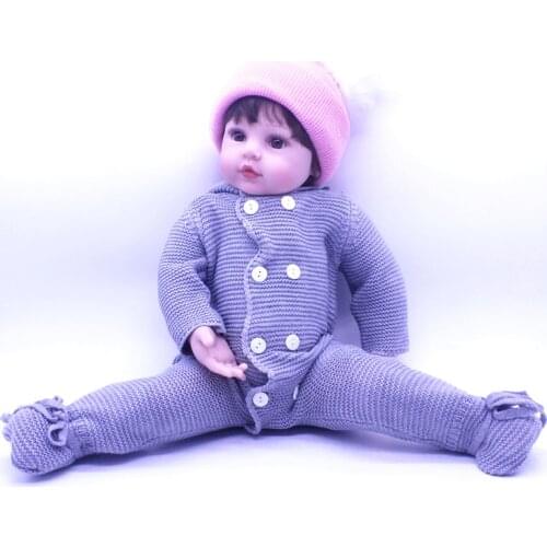 22Inch 58cm Reborn Doll Bebe Toy Big Eyes Cute Adorable Baby Soft Silicone Babies Girl For Childrens Playmate Kids Gift