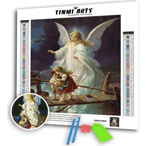 5D DIY Crystal Diamond Painting Cross Stitch Kits Full Drill Round AB Rhinestone Mosaic Art Bridge Angel Embroidery Decor Home