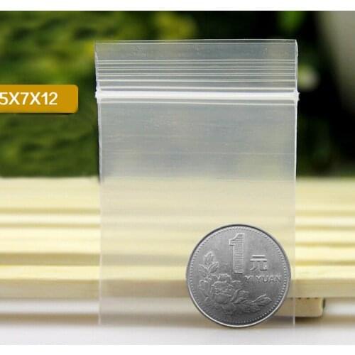 5x7cm 500pcs/lot Ziplock Bags Jewelry Ziplock Bags Thick 0.12mm Self Sealing Ziplock Plastic Bags jEWELRY Transparent PE Bags