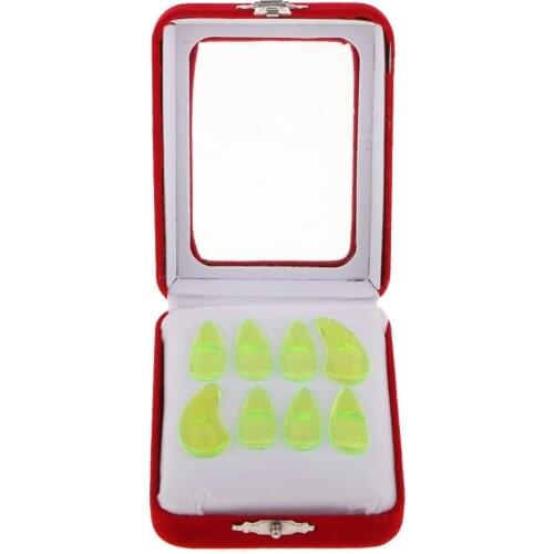 8 Pcs Gu Zheng Nail Zither Finger Picks with Box for Adults Large