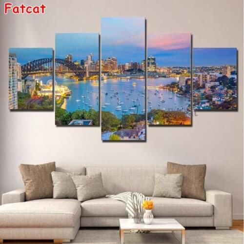 5d DIY Diamond Painting Italy Port Sea Cross Stitch Kits Diamond Mosaic 3d embroidery full rhinestone City Landscape Art,PP2154