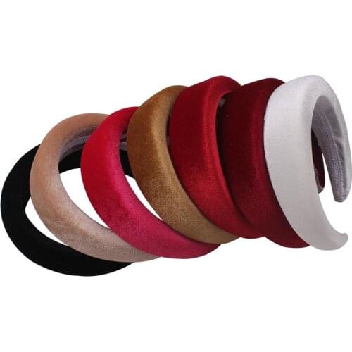 Velvet Headband 2020 Classical Sponge Padded Elegant Women Hairband Winter Hair Accessories For Girl Headwear