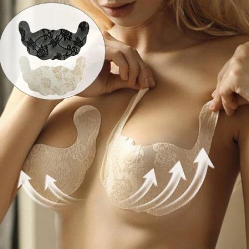 Sexy Bras For Women Adhesive Push Up Bra Pads Strapless Plus Size Invisible Breast Lift Tape Lace Bralette Stickers Sticky Bra