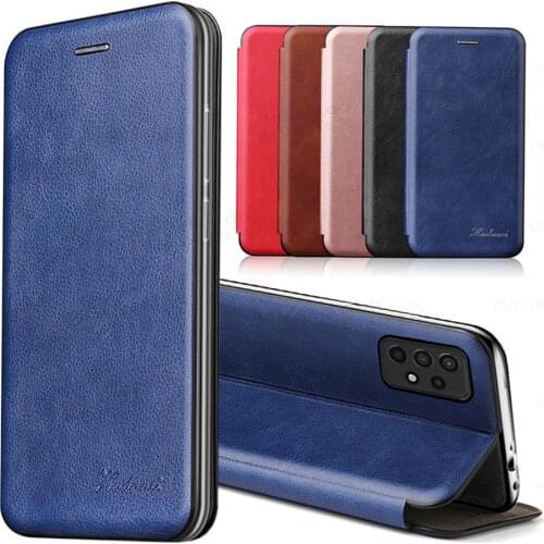 Leather flip magnetic case For samsung a52 a72 a32 a21s a12 a02 a42 s20 plus s21 FE note20 ultra wallet stand phone cover coque