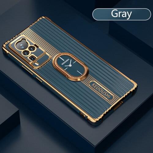 Ring bracket case for VIVO X60 Pro Case Slim Soft TPU Back Holder Cover for VIVO X50 Fundas