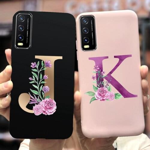 For Vivo Y20 Y20i Y20s Y20G Case Y11s Y12s Cute Letters Soft Silicone Phone Cases For Vivo Y12s Y11s Back Cover Shockproof Coque