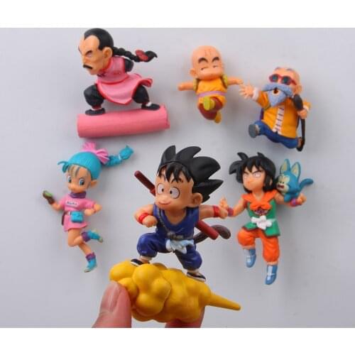 6 pcs Action FIgures Anime High Quality Wukong Bulma 3d fridge magnets Toys