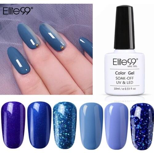 Elite99 Beautiful Blue Colors Nail Gel Polish LED UV Gel Lacquer Lak Long Lasting 10ml Gel Varnish Gelpolish Nail Art