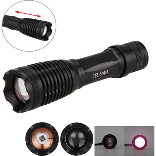 Zoomable Hunting Light Focus 940nm LED Infrared Radiation IR Lamp Night Vision Camping Light Hunting Lamp Flashlight
