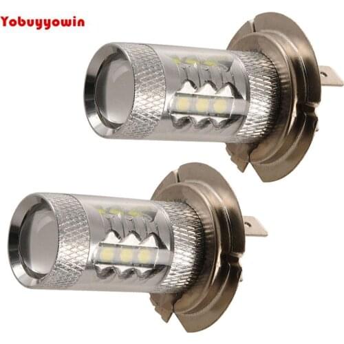 Hottest Selling! 2 AMPOULE H7 80W SURPUISSANTE A 16 LED CREE Chips Led DE 5W - BLANCHE 6000K FEUX PHARE ANTIBROUILLARD H7