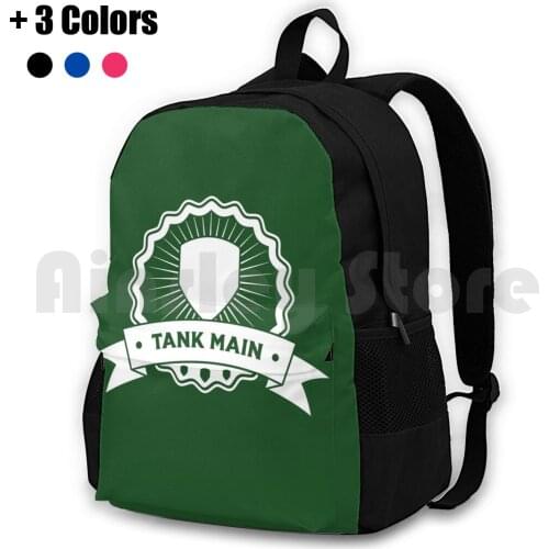 " Tank Main " Gaming Emblem Outdoor Hiking Backpack Waterproof Camping Travel Dva Gaming Funny Gamer Meme Mercy Video Games D