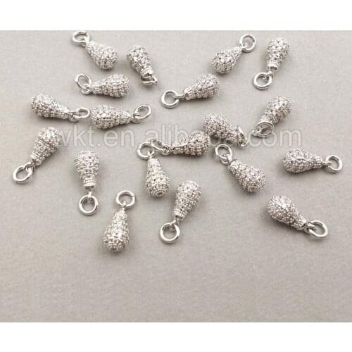 JF012 Fashion Cubic Zicro Charms Pendant Teardrop Shape Fashion Jewerly Handmade Finding 5*15mm