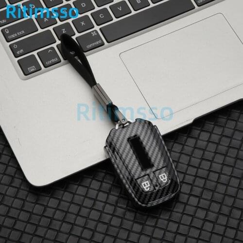 Car Carbon Fiber Key Case Protective Cover For Isuzu D-MAX MUX Truck DMAX 2016 2017 2018 2019 2020 Accessories