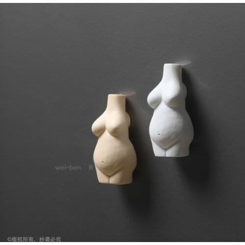 Resin Body Art Design Flower Vase Nude Female Sculpture Fridge Magnets Potted Flower Vase Creative home decor Ornamental