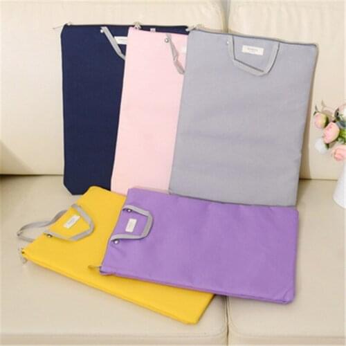 Korean elegance zipper multifunction multi layer A4 hand held iPad handset Oxford canvas Stationery office supplies for students