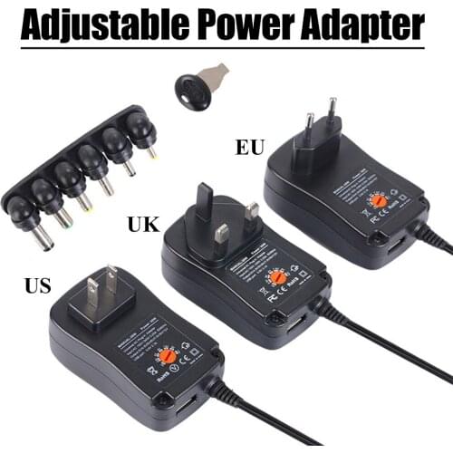 Multi-Function Adjustable Voltage Power Supply Adapter 3V-12V US UK EU Plug 30W
