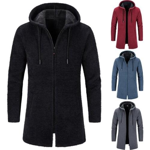 Mens hoodie Autumn/winter fleece sweater casual warm coat zipper cardigan sweater new fashion jacket