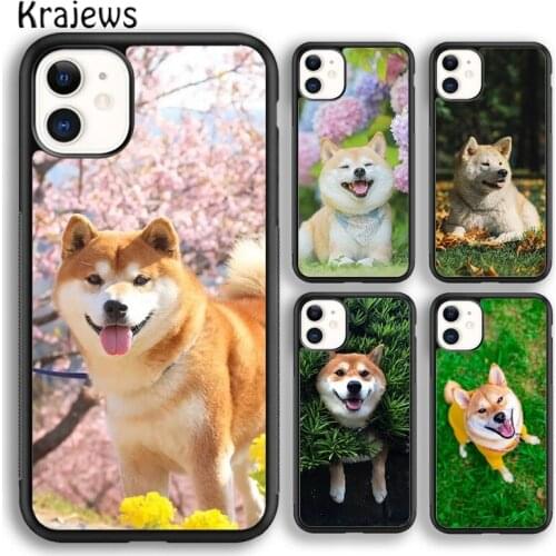 Krajews Animal Akita Dog Soft Phone Case Cover For iPhone 5 SE 6s 7 8 plus X XR XS 11 12 pro max Samsung Galaxy S8 S9 S10