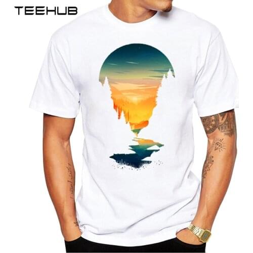 New Arrivals 2019 TEEHUB Cool Mens Fashion Summer Sunset Design T-Shirt Short Sleeve O-neck Tops Hipster Tee