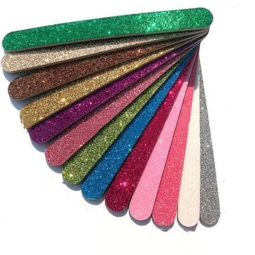 200 pcs Random Colour glitter nail file Eva Emery Board Personal Nail File manicure tool
