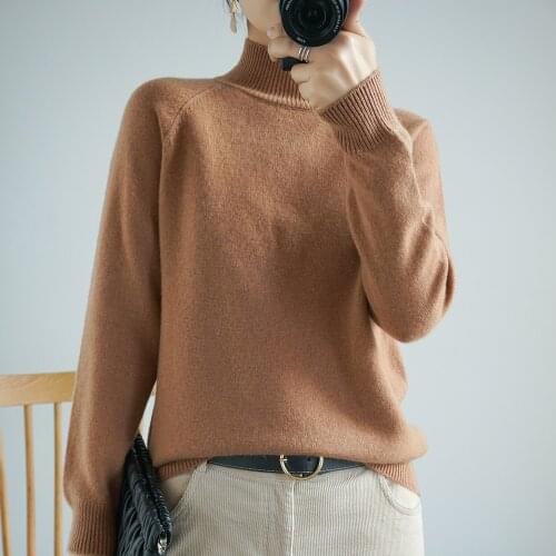 Thicker Warm Sweater for Woman 100% Pure Wool Knitted Jumpers 2019 New Fashion Ladiese Turteneck Merino Wool Pullovers female