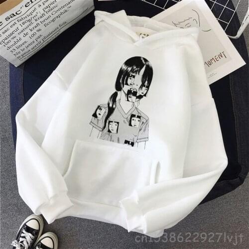 Junji Ito Pullover Women Japanese Manga Japan Weeaboo Otaku Hoodie Cotton Long Sleeve Student Vintage Hooded Hoodies Anime Women
