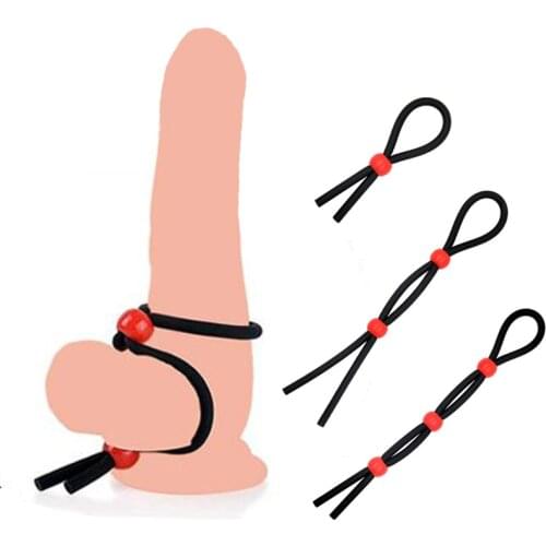 Adjustable Rope Penis Ring Scrotum Bondage Cock Ring Sex Products for Male Delay Ejaculation Ring Penis Erection Lasting Toys