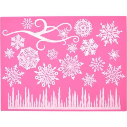 Christmas Snowflake Silicone Lace Mold Mat Fondant Mold Cake Decorating Tools Chocolate Gumpaste Mold K423