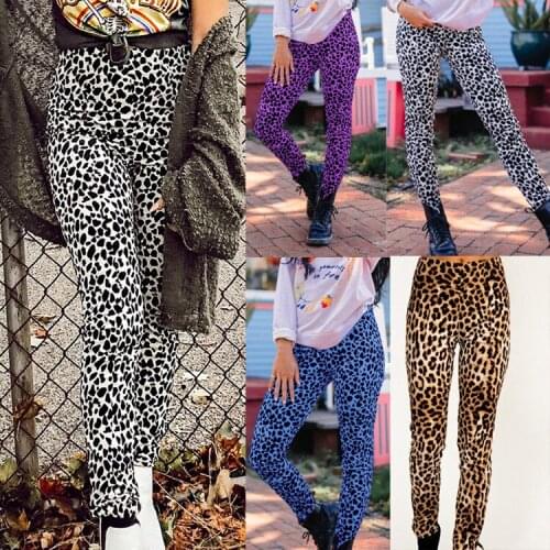 Sexy Leopard Womens Trousers Casual Fashion Steetwear Long Pants Women Clothes Elastic Waist Women Pencil Sweatpants Bodycon