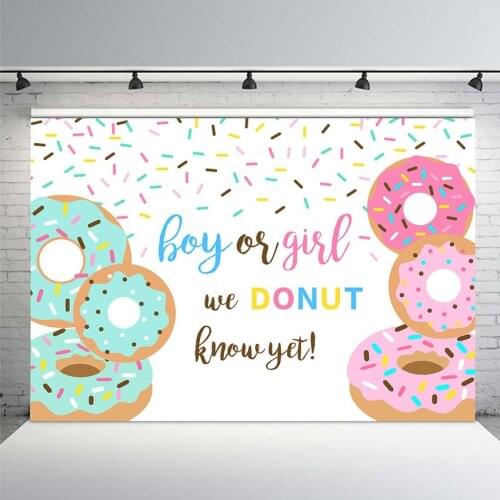 Donut Theme Backdrops for Photography Happy Birthday Party Gender Decoration Sweet Chocolate Girl Birthday Photo Background