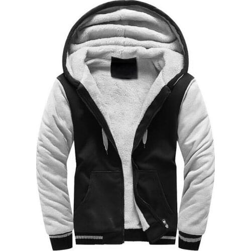 COMLION Autumn Winter Men Thick Oversized Hoodies Patchwork Jacket Male Sweatshirts Warm Coats Casual Streetwear Solid Hoody 15