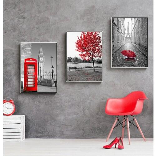 MHD triptych Landscape decoration Full Square Shape & Round 3d diy Diamond Painting Tree Tower icon Diamond Embroidery Set of 3