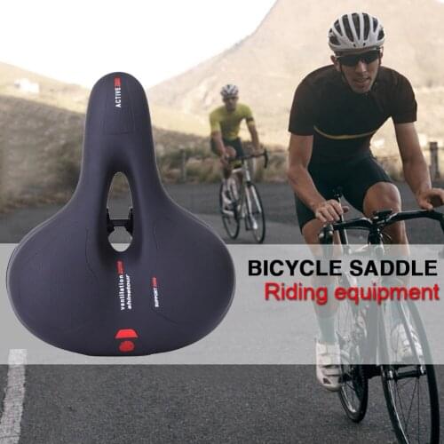 Bicycle Seat Saddle MTB Mountain Road Bike Shockproof Comfortable Soft Leather Cycling Reflective Seat Cushion Red/Yellow/Blue